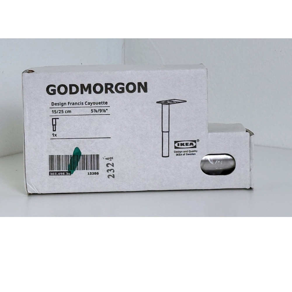 IKEA GODMORGON Adjustable Leg 15/25 cm 303.498.38 Chrome NEW